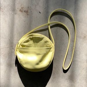 Baggu leather lemon circle purse